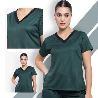Back slit t-shirt - Forest Green