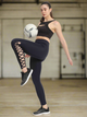 High Waist Side Cross Drawstring Workout Tight – Navy Blue