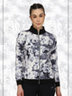 Front Zipper Printed Sweatshirt – Black