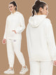 Oversize Casual Cotton Terry Cord Set - White