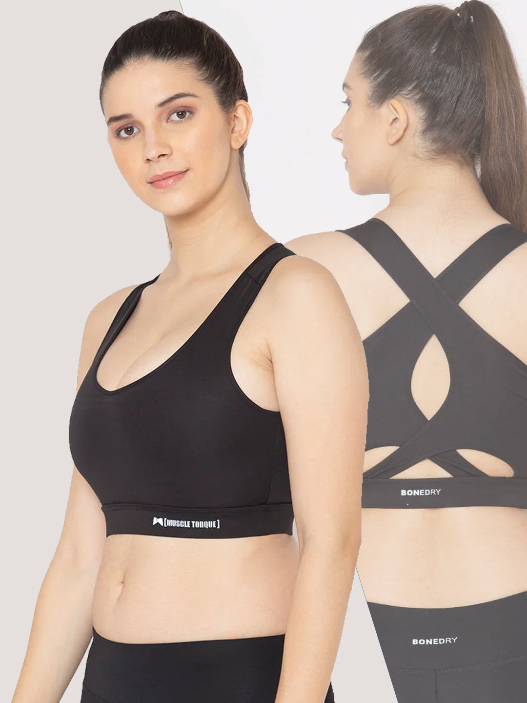 No Bounce Criss Cross Sports Bra – Black