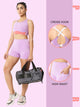 Pair of High Waist Cycling Shorts & High Impact Cross Hook Sports Bra – Purple