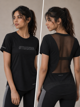 Sheer Back Training T-Shirt – Black