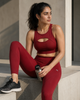 Bone-dry workout pair with mesh sports bra - Maroon