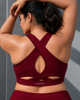 Criss-cross Sports Bra - Maroon