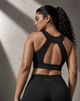 High Impact Boat Neck Sports Bra – Black