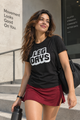 Black Workout Longline T-shirt - LEG DAY (Reflective)