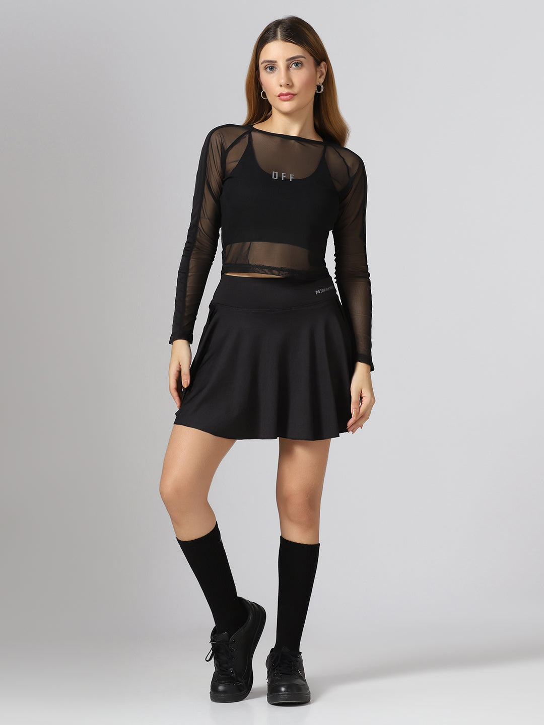 Airy mesh Full Sleeve Workout Tee - Black