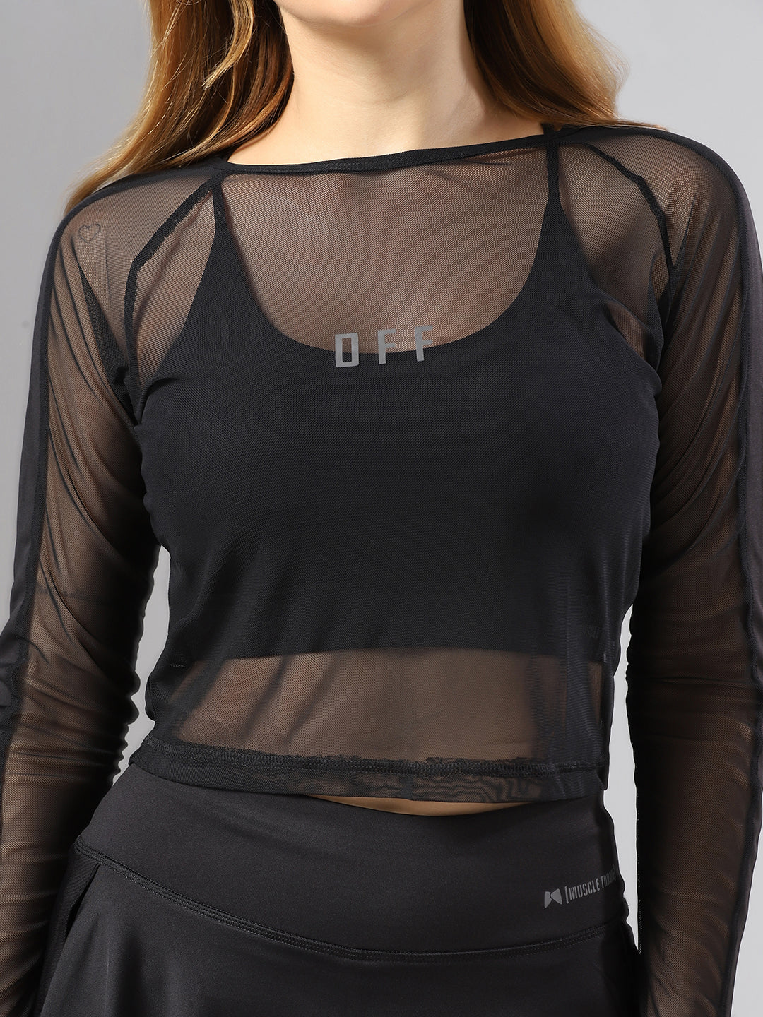 Airy mesh Full Sleeve Workout Tee - Black