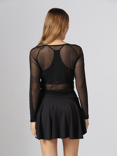 Airy mesh Full Sleeve Workout Tee - Black