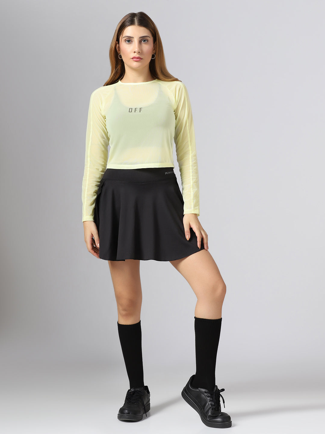 Airy mesh Full Sleeve Workout Tee - Yellow