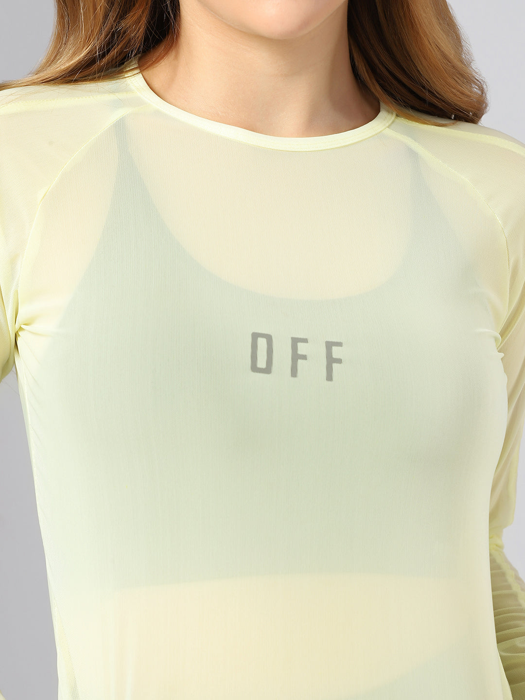 Airy mesh Full Sleeve Workout Tee - Yellow