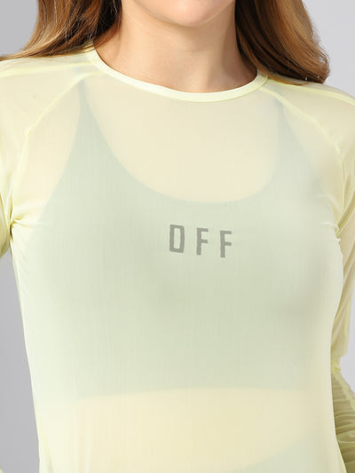 Airy mesh Full Sleeve Workout Tee - Yellow