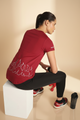 Workout Longline T-shirt - Fire Back Print (Reflective) Maroon
