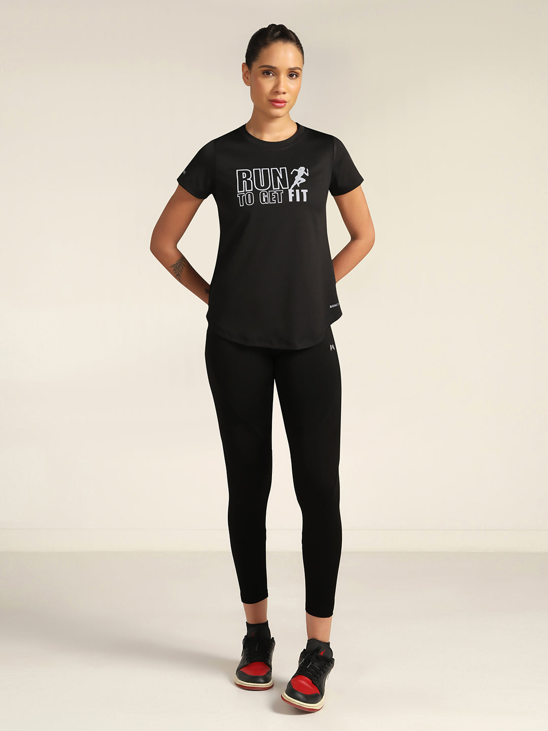 Workout Longline T-shirt - Reflective RUN Print!