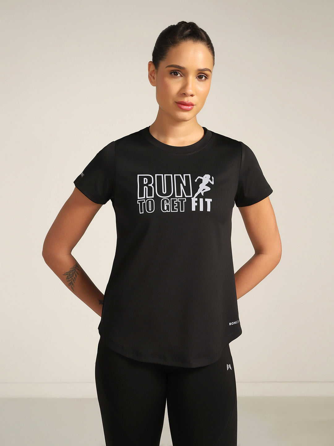 Workout Longline T-shirt - Reflective RUN Print!