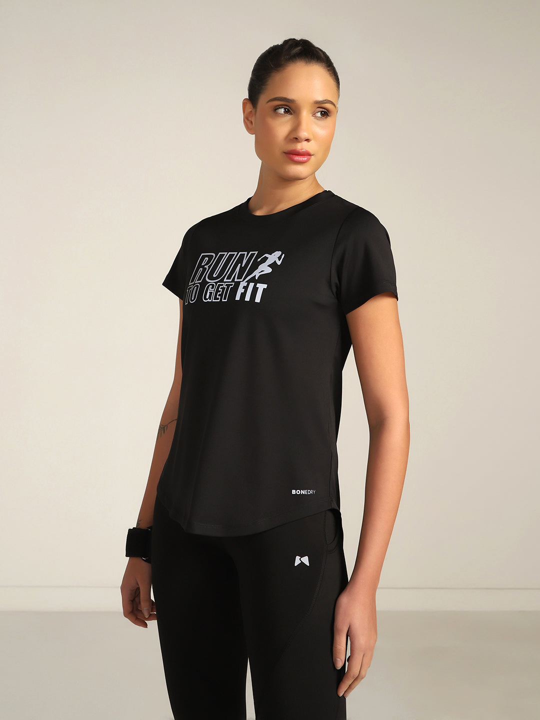 Workout Longline T-shirt - Reflective RUN Print!