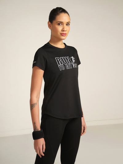 Workout Longline T-shirt - Reflective RUN Print!