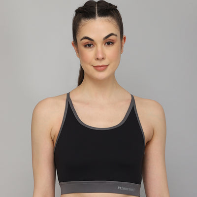 High Impact Multi Strap Sports Bra – Grey