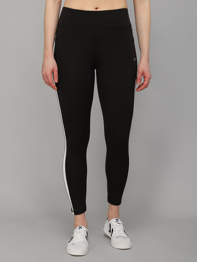 High Waist With Both Side Pockets Tight - Black