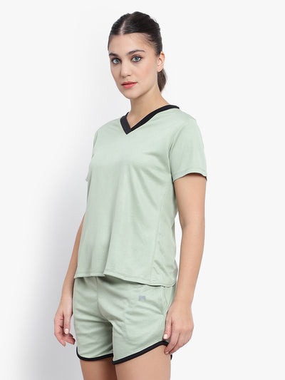 Back slit t-shirt - Green
