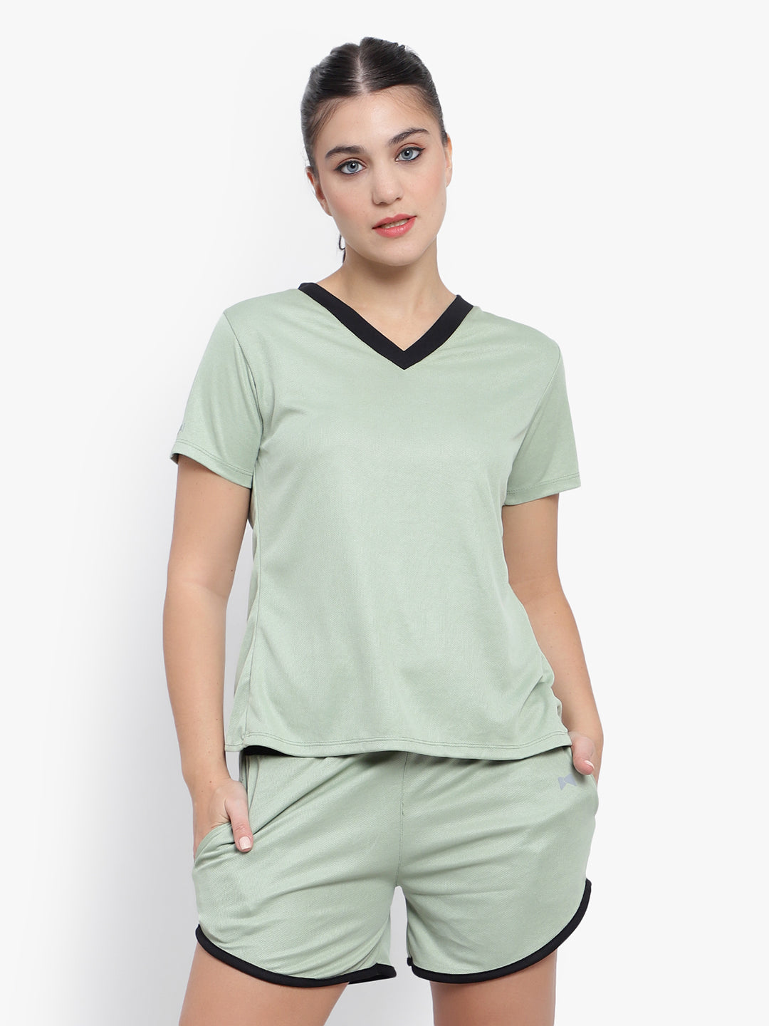 Back slit t-shirt - Green