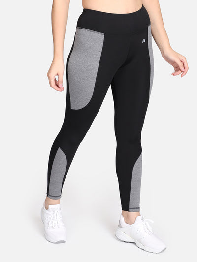 Combo of two Medium Waist Tights - Black & Grey