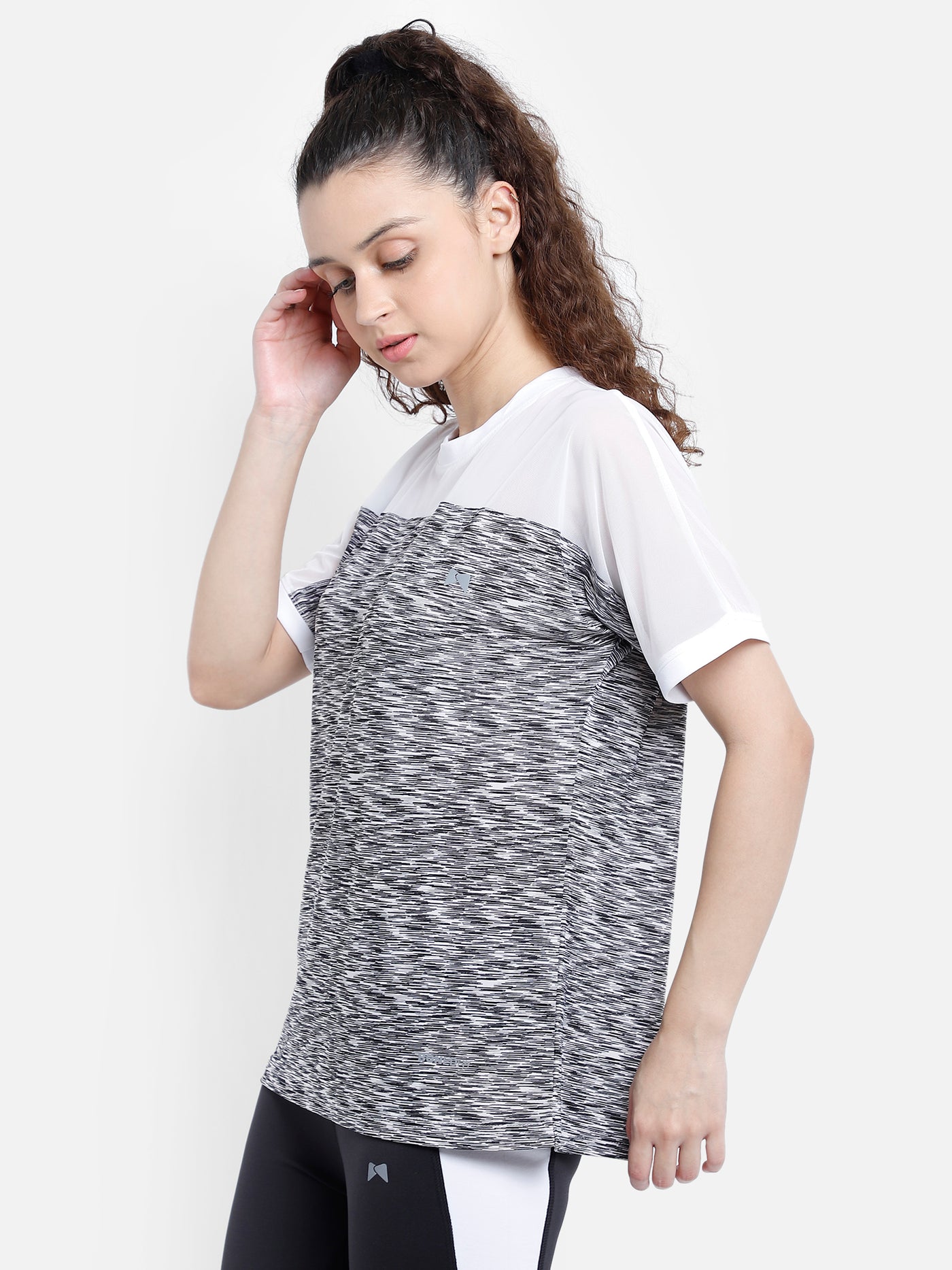 Round Neck Free Style Polyester T-Shirt - White