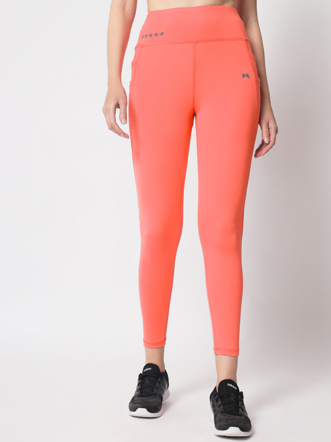 Combo of two High Waist Five Pockets Tights - Blue & Peach