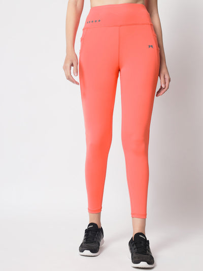 Combo of two High Waist Five Pockets Tights - Blue & Peach