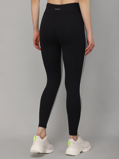 High Waist Side Double Color Tight - Solid Grey & Black