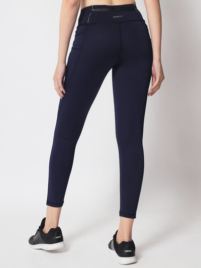 Combo of two High Waist Five Pockets Tights - Blue & Peach