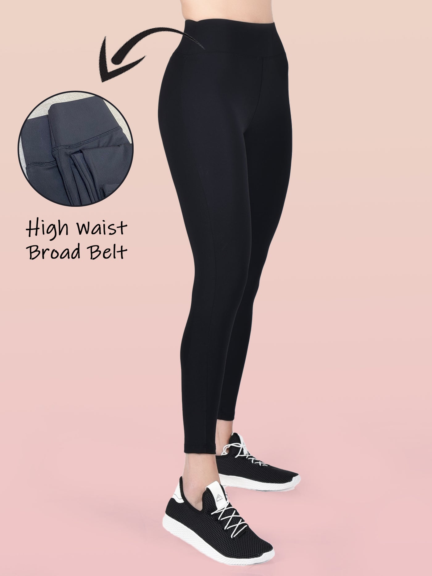 High Waist Tight With Criss-cross Sports Bra Pair - Black