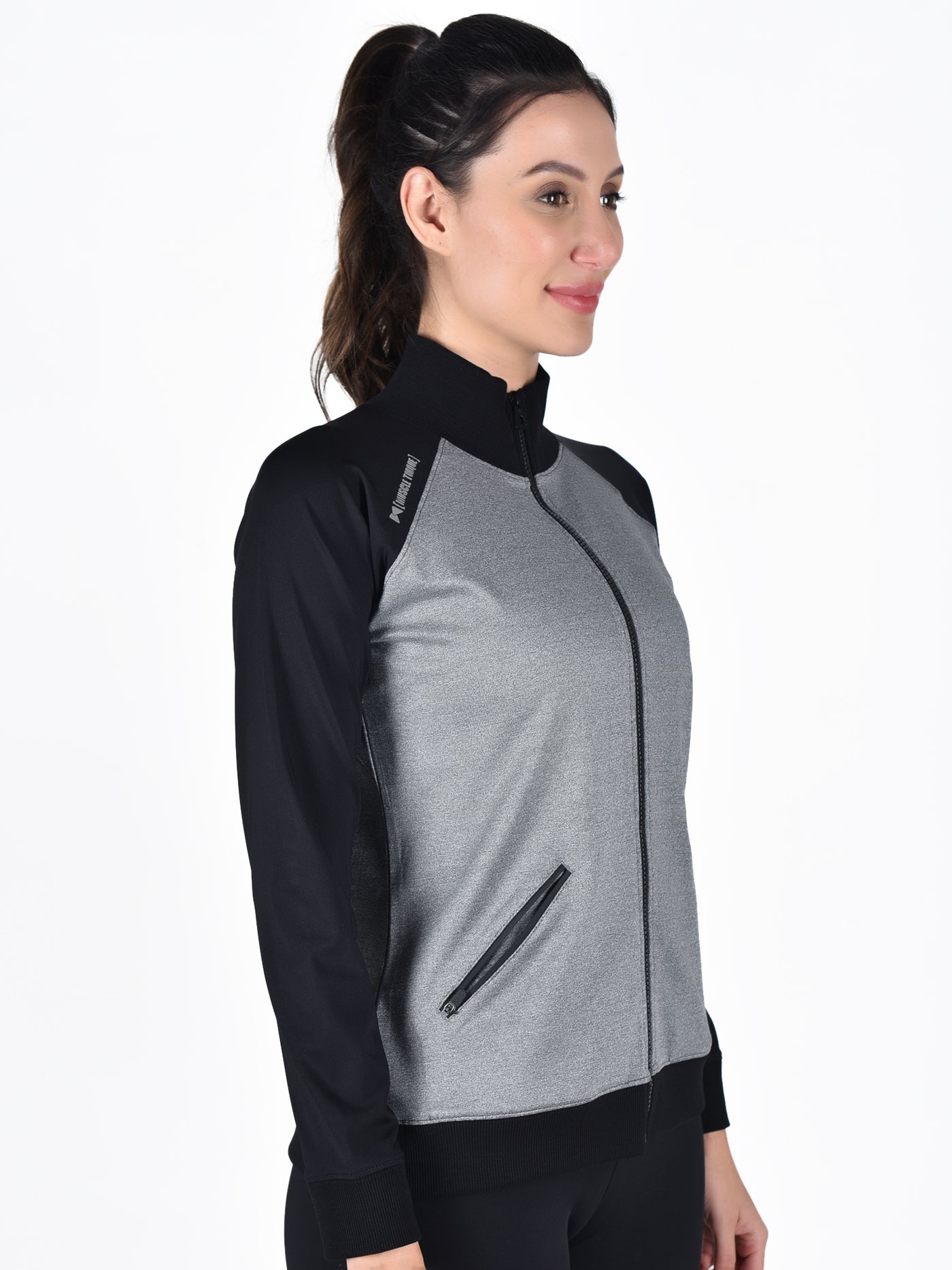 Bone Dry Zipper Pocket Sweatshirt – Grey & Black