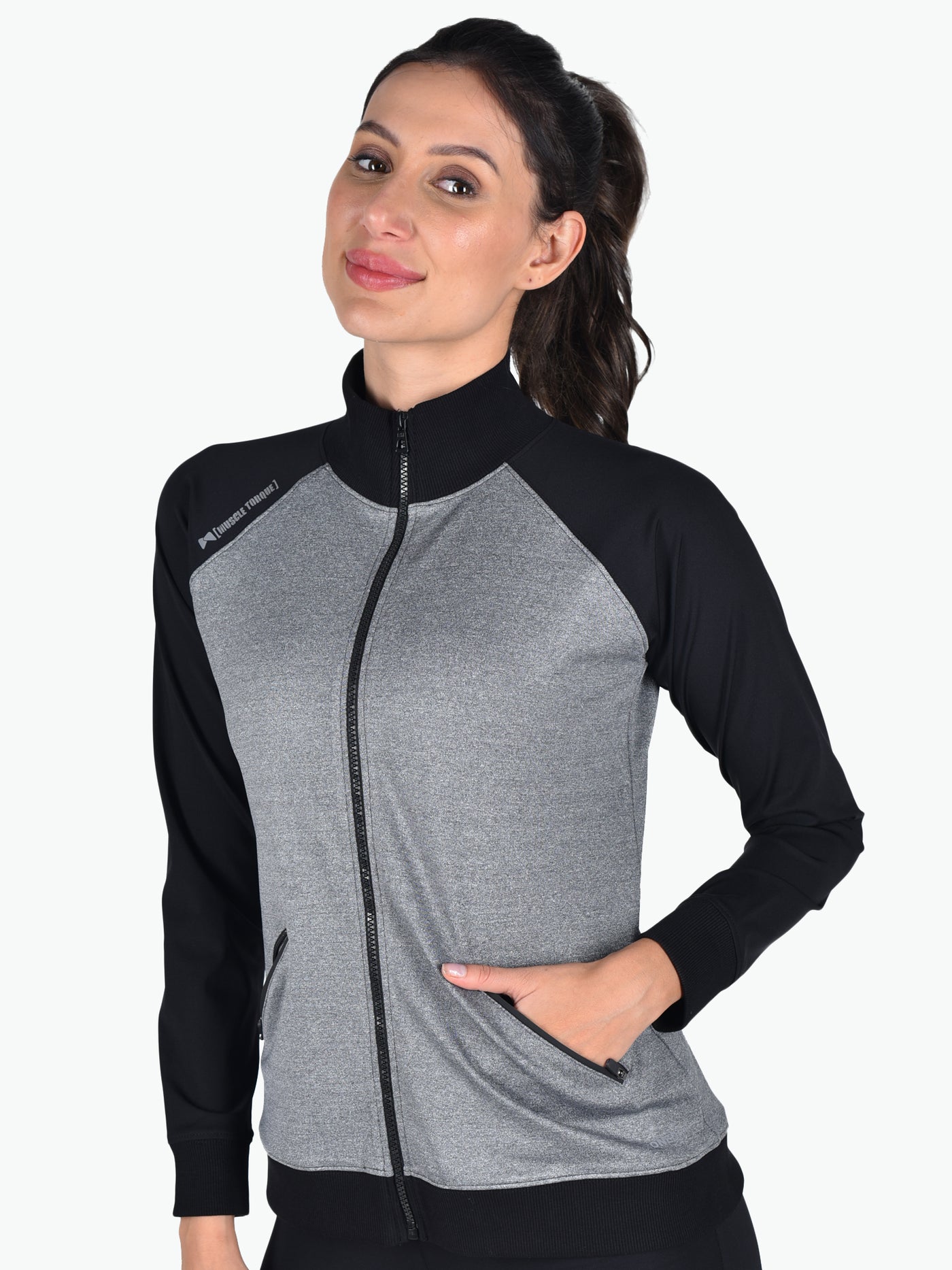 Bone Dry Zipper Pocket Sweatshirt – Grey & Black