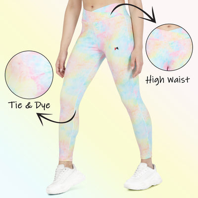 High Waist Workout Tie & Dye Overlap Belt Tight – Multicolour