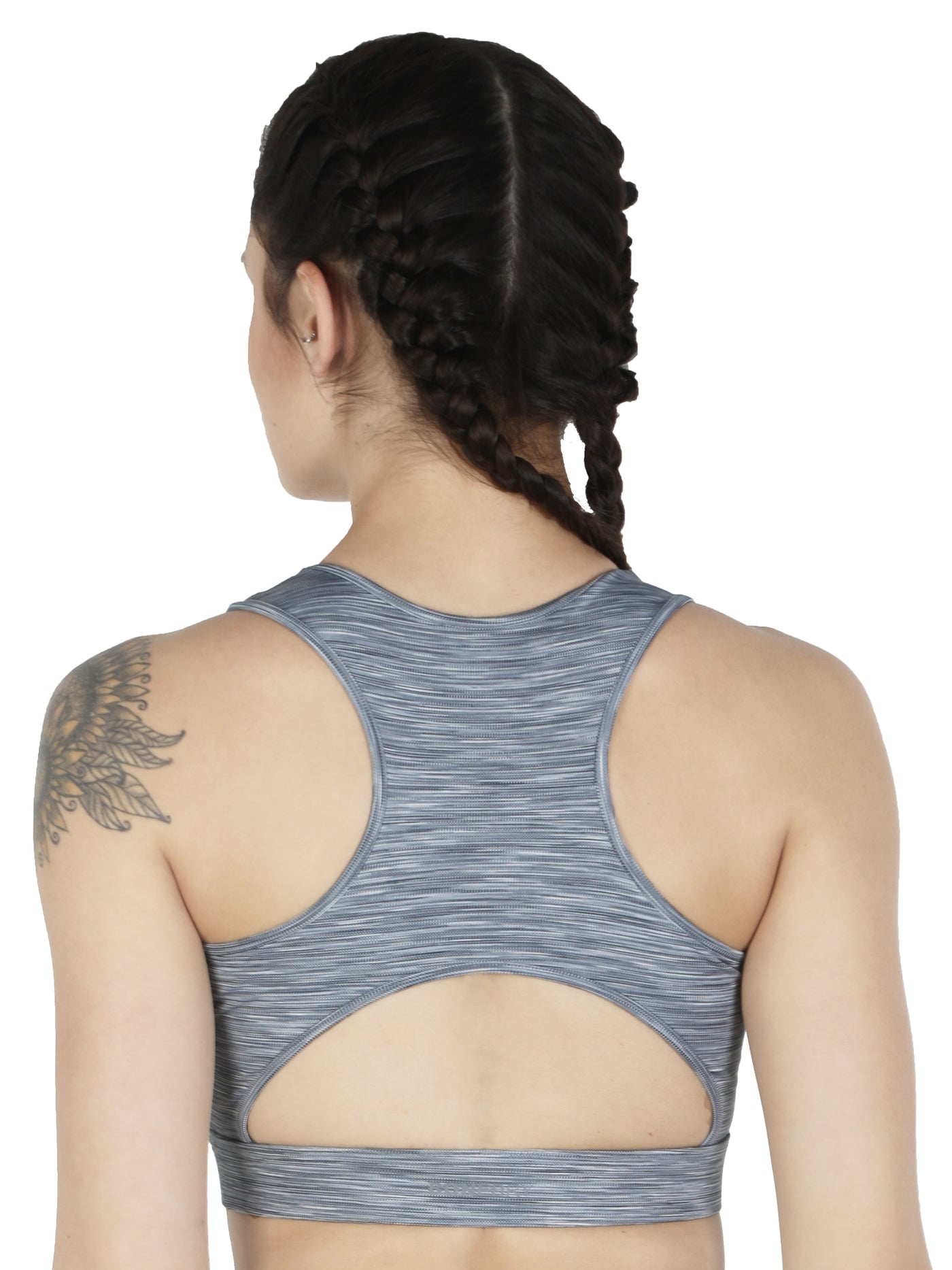 Back Design Sports Bra – Melange Grey
