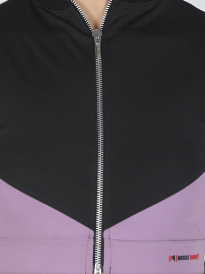 Front Zipper Sports Bra – Purple