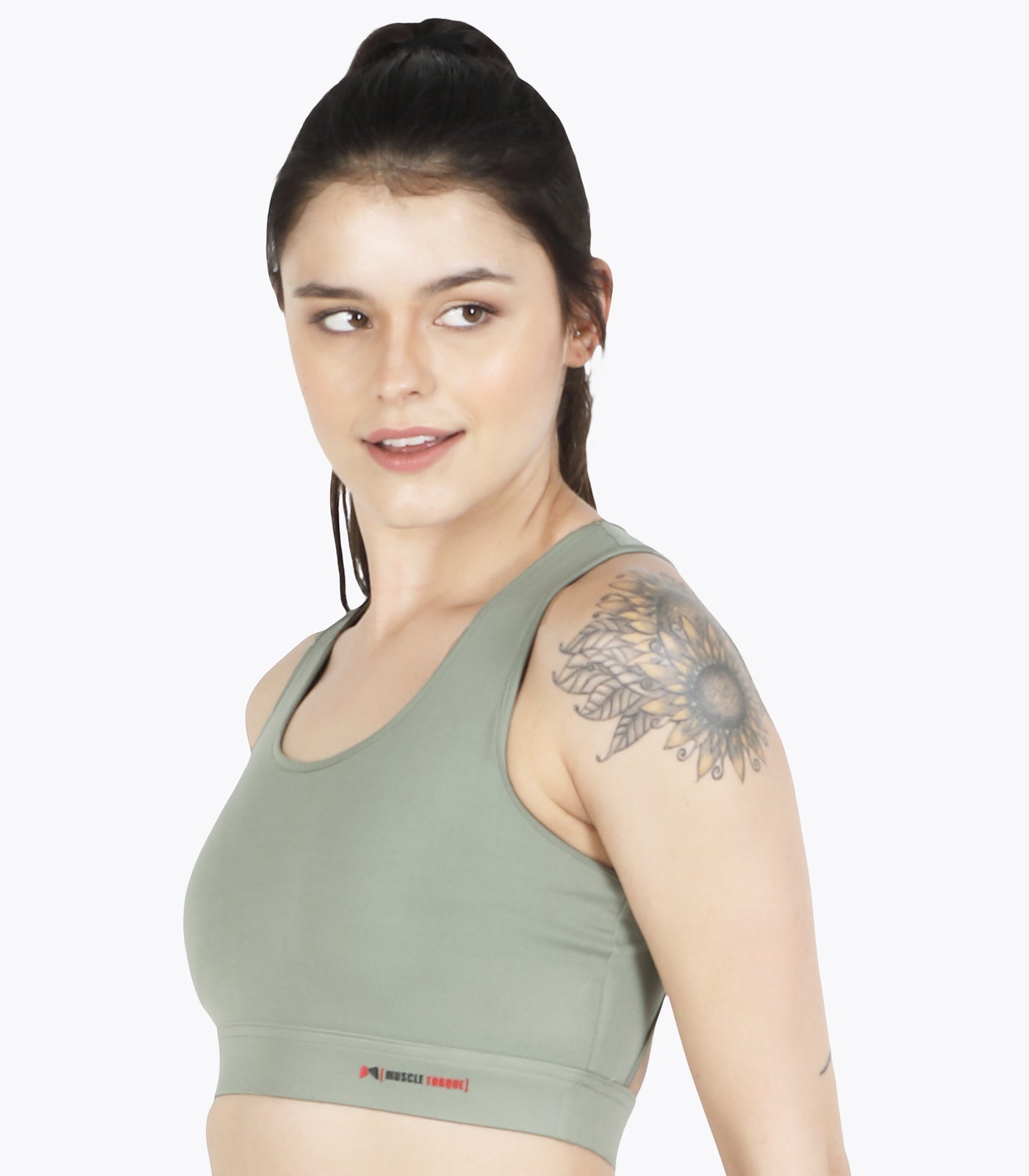 High Waist Tight With Back Style Sports Bra Pair- Green