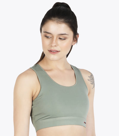 Running/Workout Back Style High Impact Sports Bra - Green