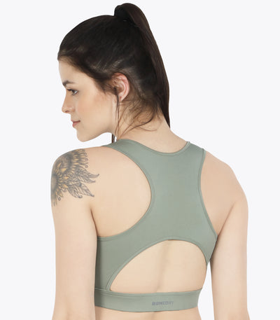 Running/Workout Back Style High Impact Sports Bra - Green