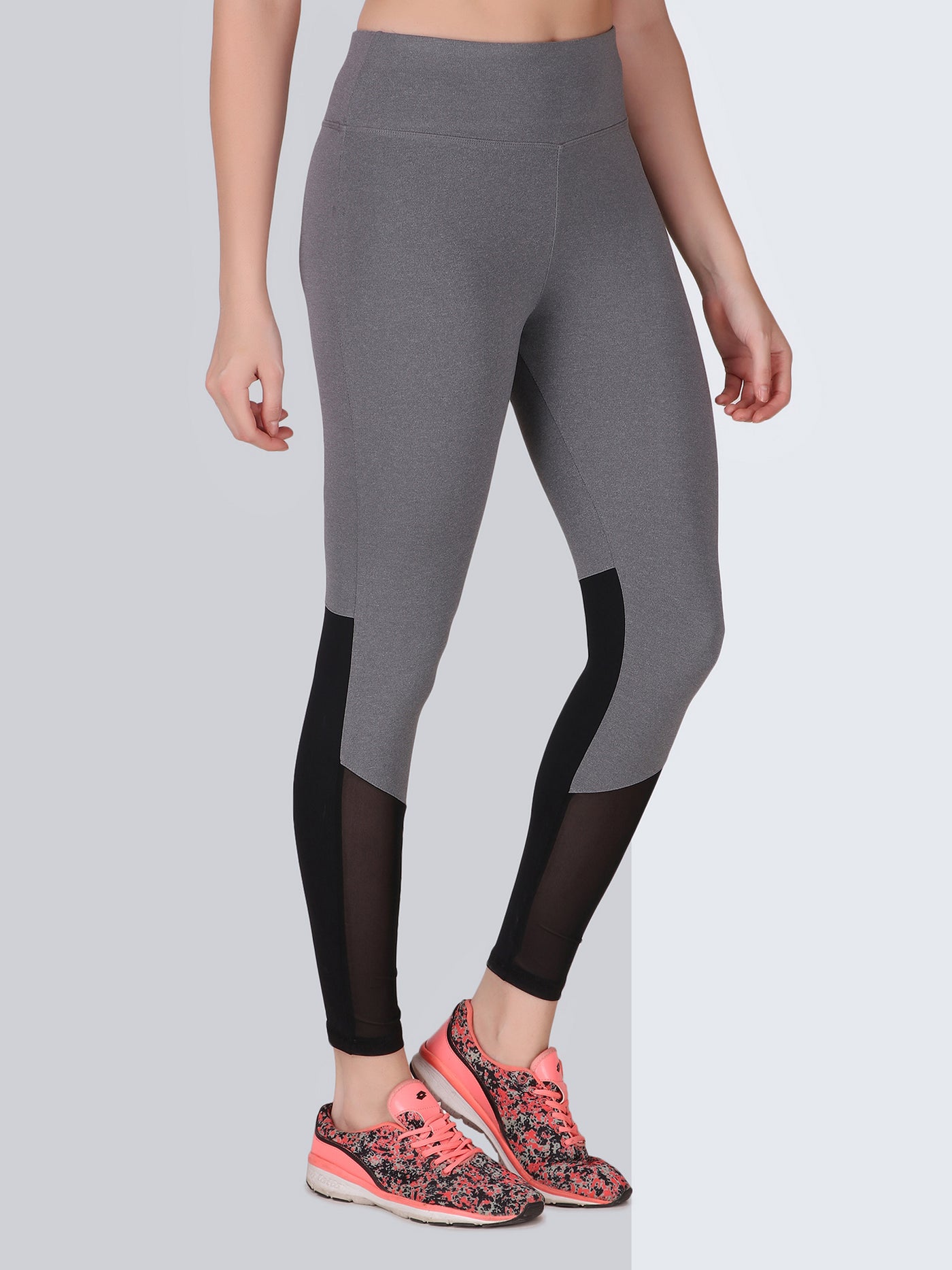 Bone Dry High Waist Half Mesh Tight – Grey