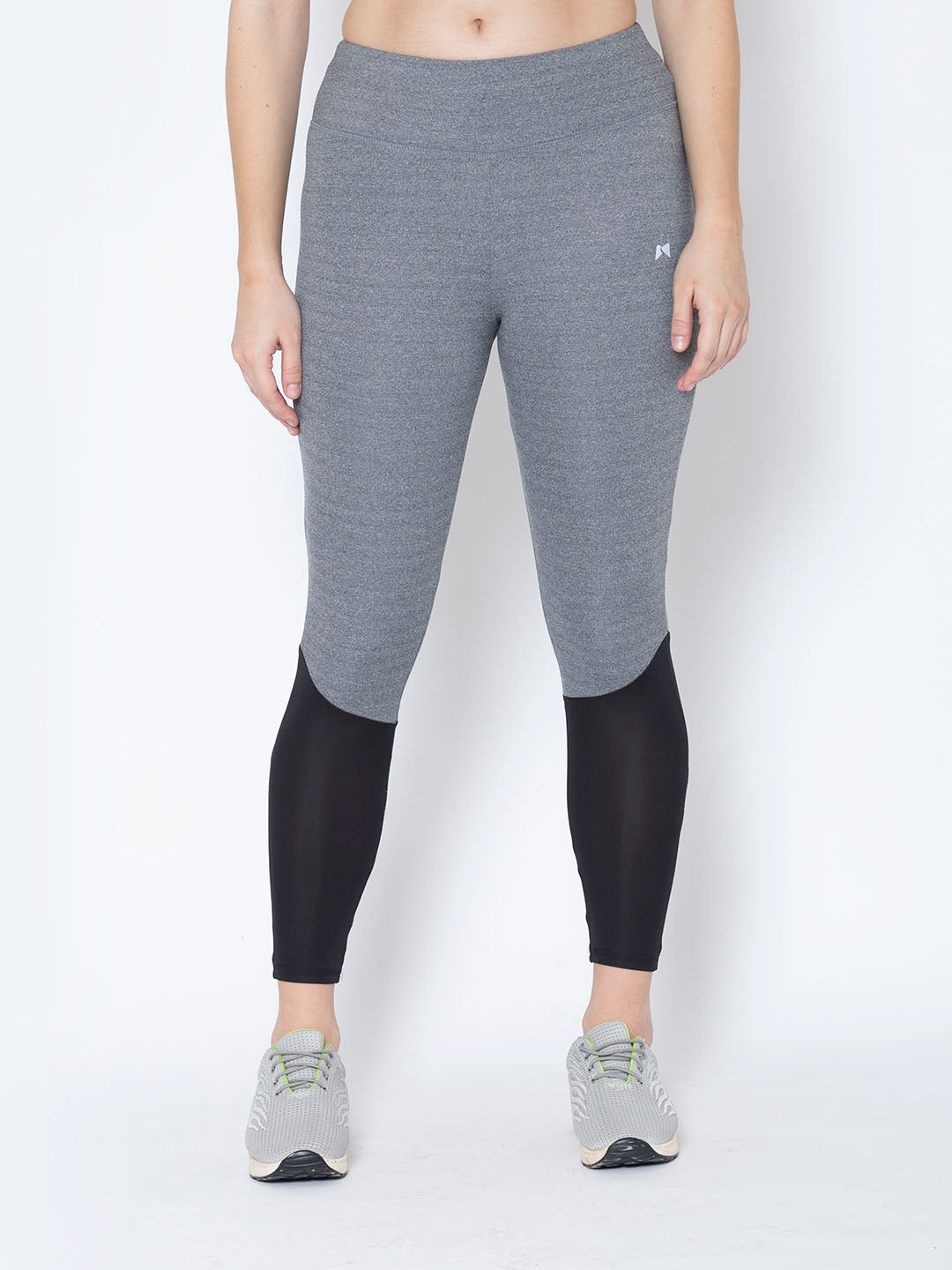 Pair of Medium Waist Tight & Front Zip Sports Bra – Grey