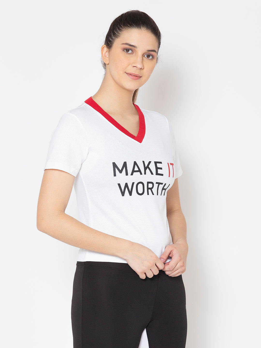 Combo of two Make it Worth T-shirts – White