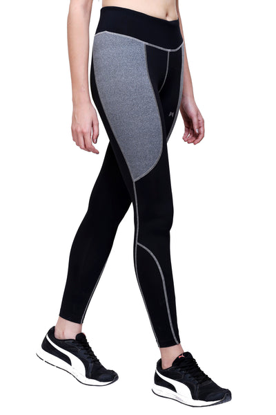 Combo of two Medium Waist Tights - Black & Grey