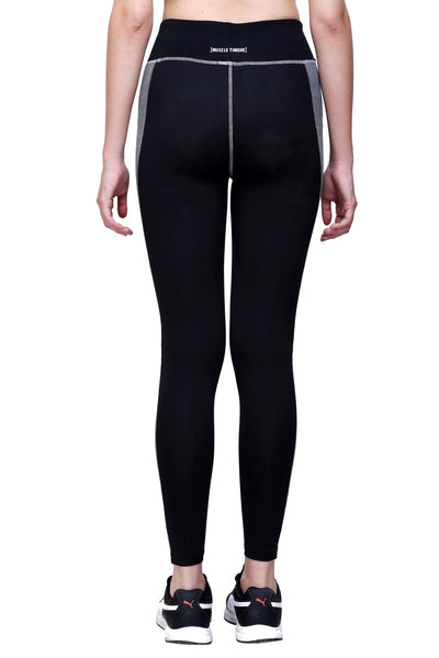 Combo of two Medium Waist Tights - Black & Grey