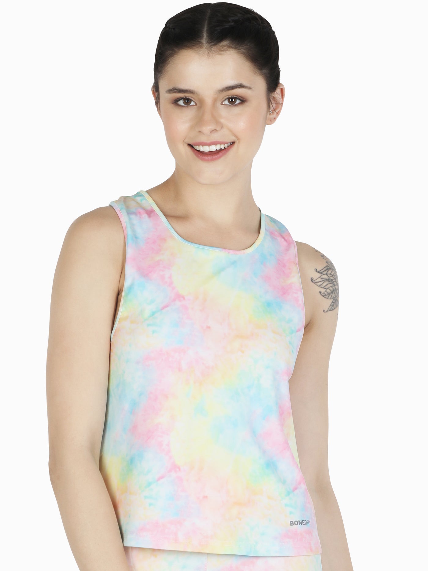 Pair of High Waist Workout Tight & Back Mesh T Shirt – Multicolour